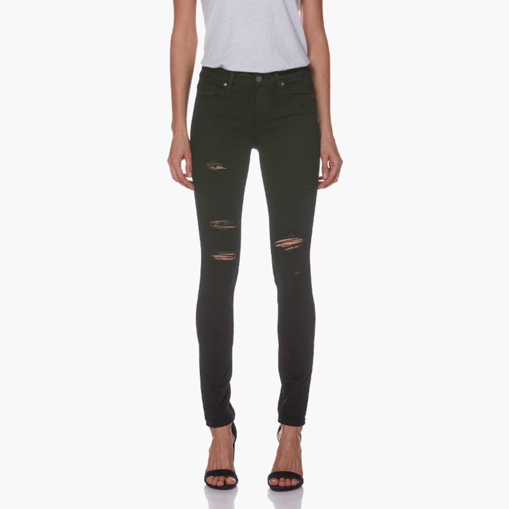 Paige Verdugo skinny black shadow destructed jeans